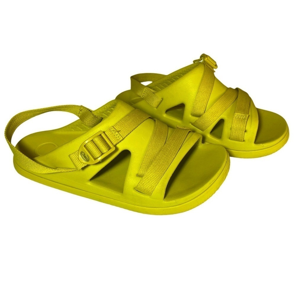 Chaco Chillos Big Kids Size 5 Sport Sandals Shoes Green Yellow Strap Outdoor
